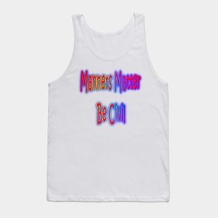 Manners Matter Be Civil Neon Retro Rainbow Tank Top